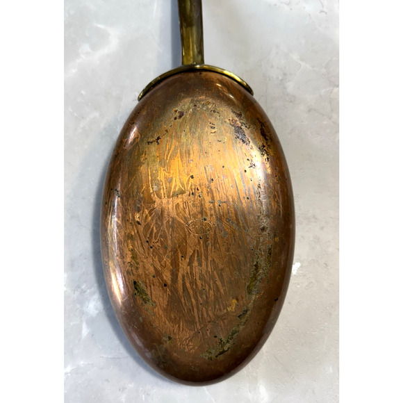 Vintage Tagus Copper Oval Pan 14" w/ Brass Handle Made in Portugal - Picture 2 of 9